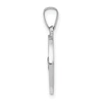 14K White Gold Polished/Satin St Christopher Medal Hollow Pendant