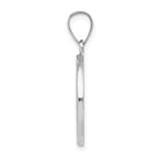 14K White Gold Polished/Satin St Christopher Medal Hollow Pendant