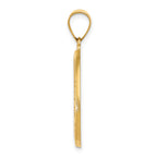 14K Polished and Satin St. Christopher Medal Hollow Pendant