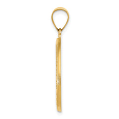 14K Polished and Satin St. Christopher Medal Hollow Pendant