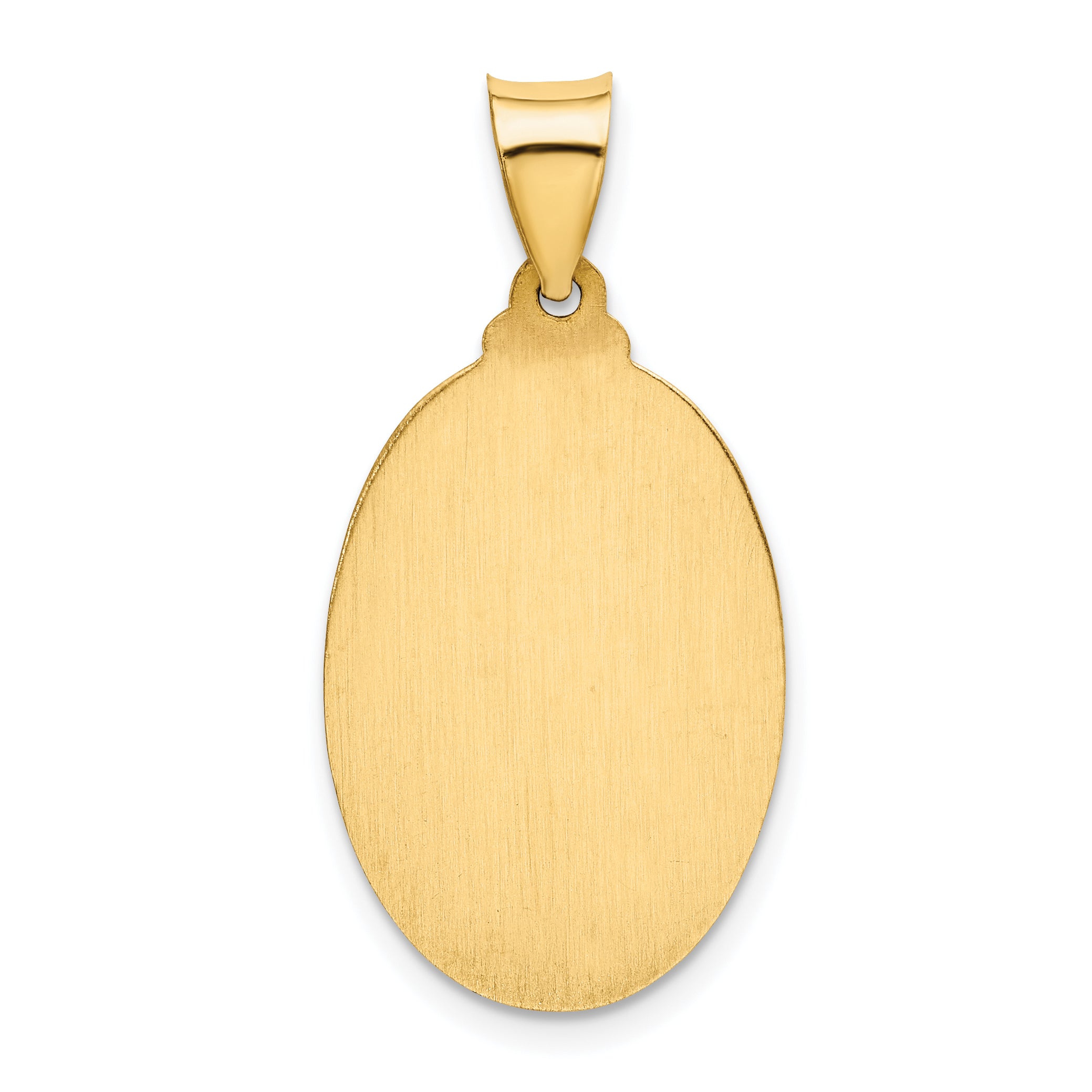 14K Polished and Satin St. Christopher Medal Hollow Pendant