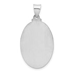 14K White Gold Polished/Satin St Christopher Medal Hollow Pendant