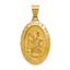 14k Polished and Satin St Christopher Medal Hollow Pendant
