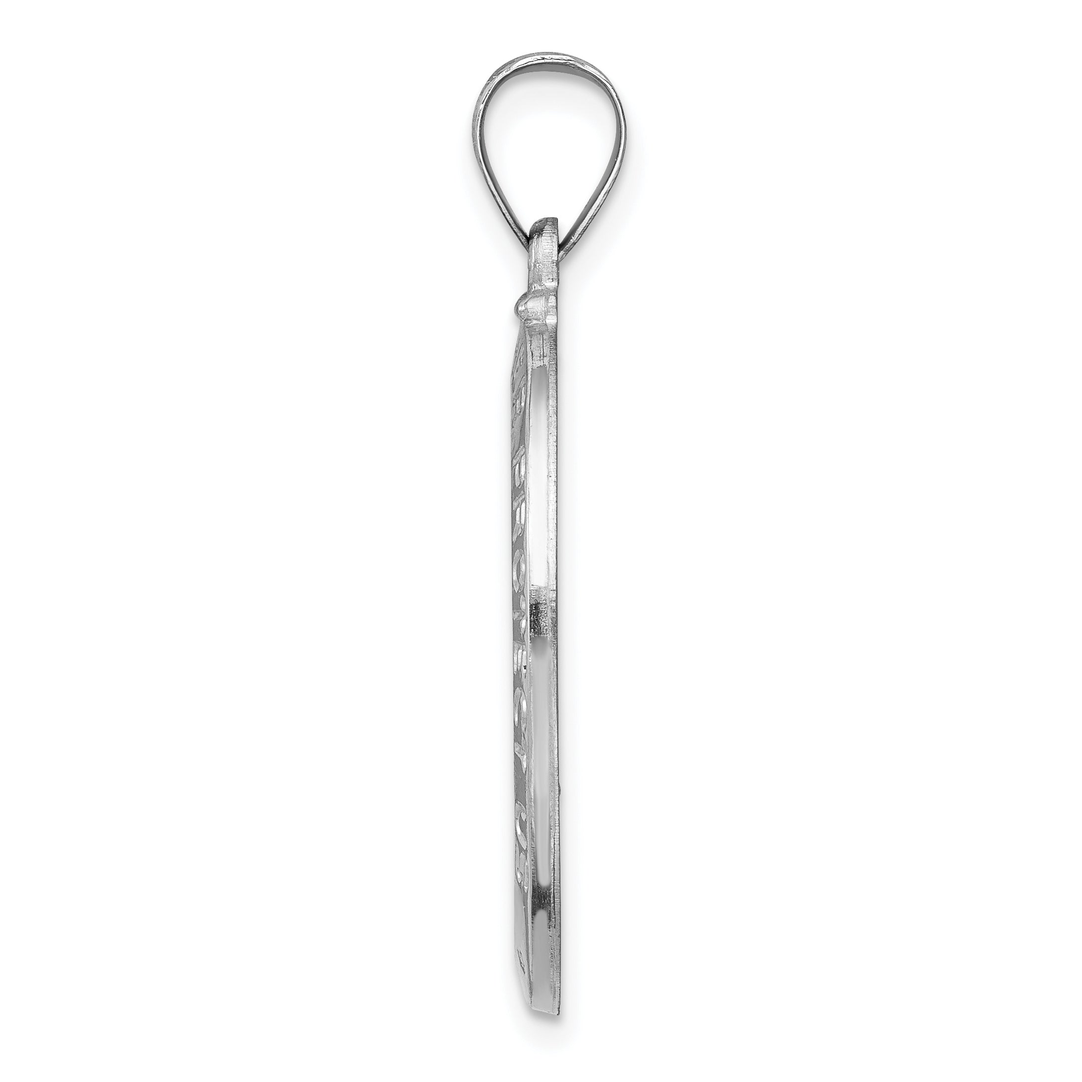 14K White Gold Polished/Satin St Christopher Medal Hollow Pendant Secondary image