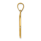 14K Polished and Satin St Christopher Medal Hollow Pendant