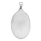14K White Gold Polished/Satin St Christopher Medal Hollow Pendant