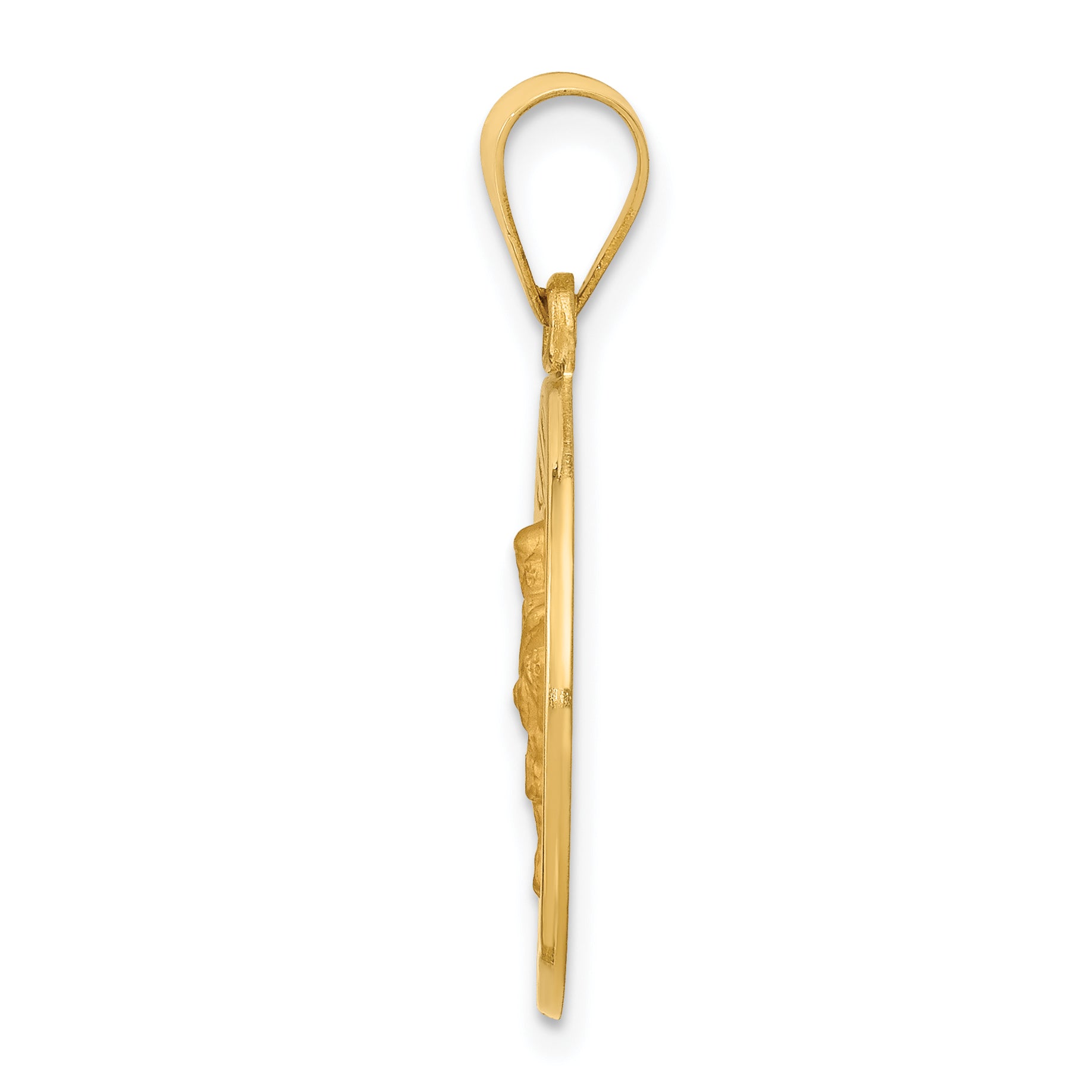 14K Polished and Satin St Edward Medal Hollow Pendant Secondary image