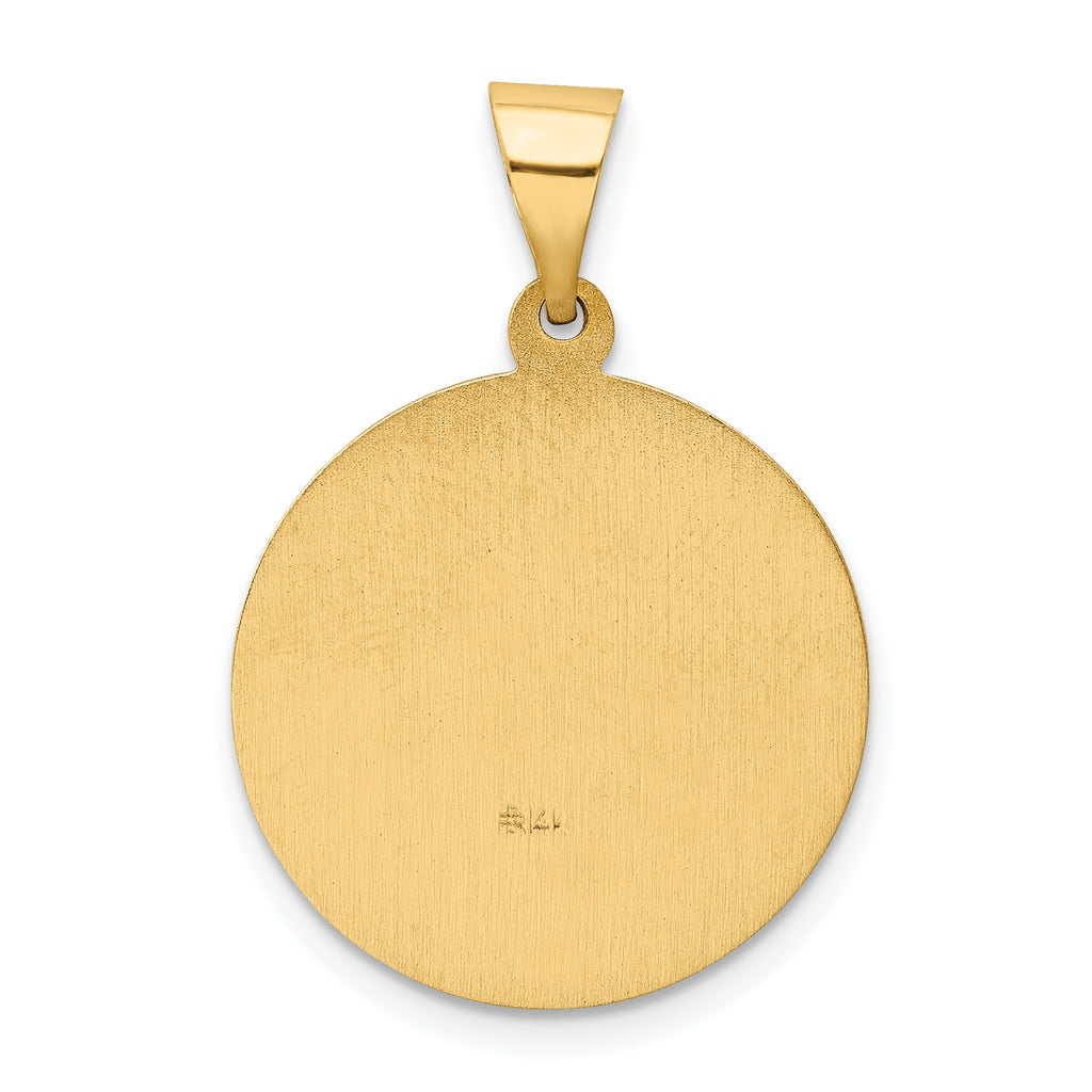 14K Polished and Satin St Edward Medal Hollow Pendant
