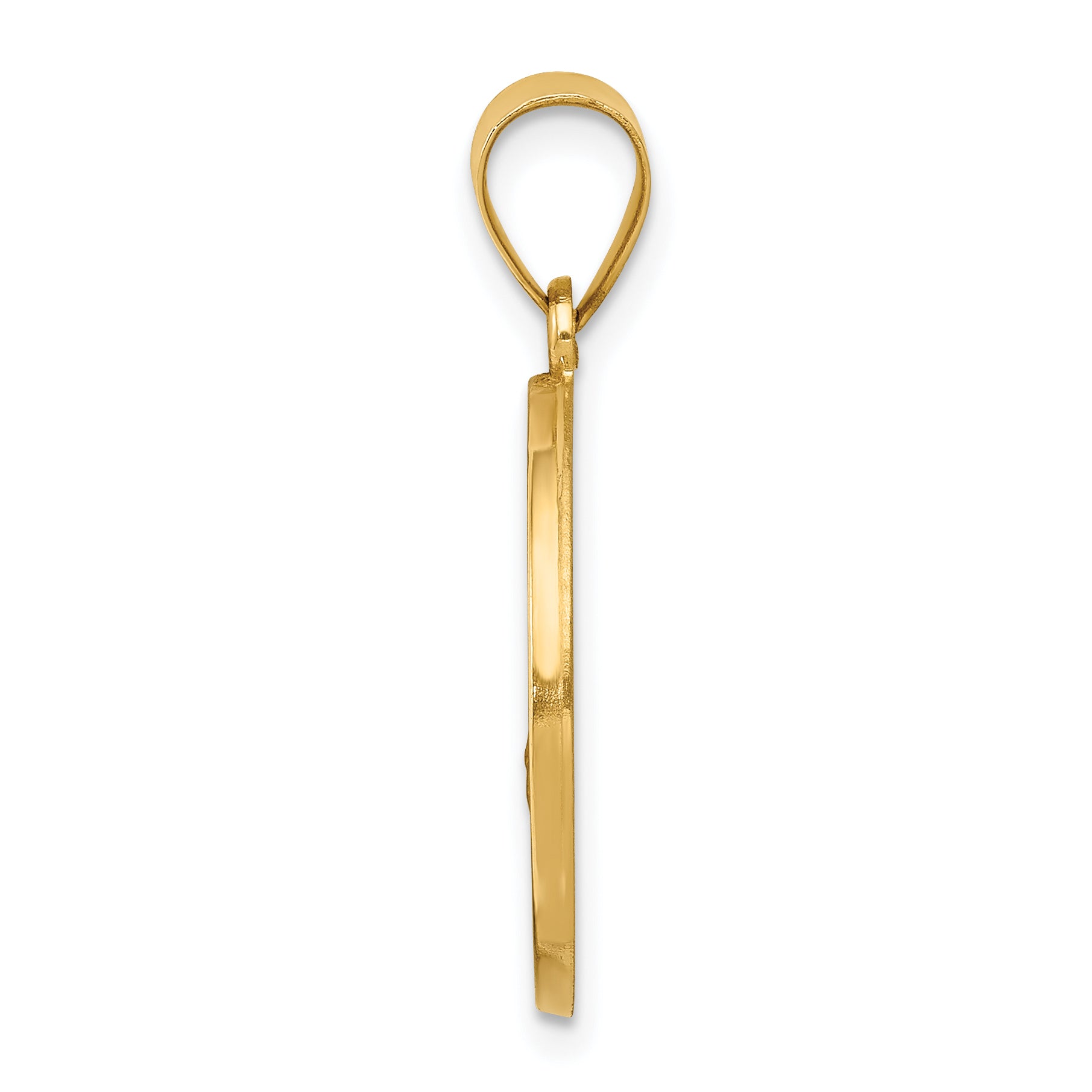 14K Polished and Satin St Florian Medal Hollow Pendant Secondary image