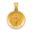 14k Polished and Satin St Florian Medal Hollow Pendant