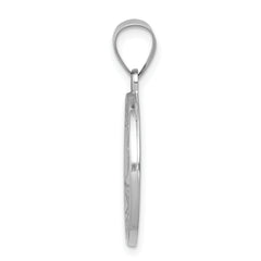 14K White Gold Polished and Satin St Florian Medal Hollow Pendant