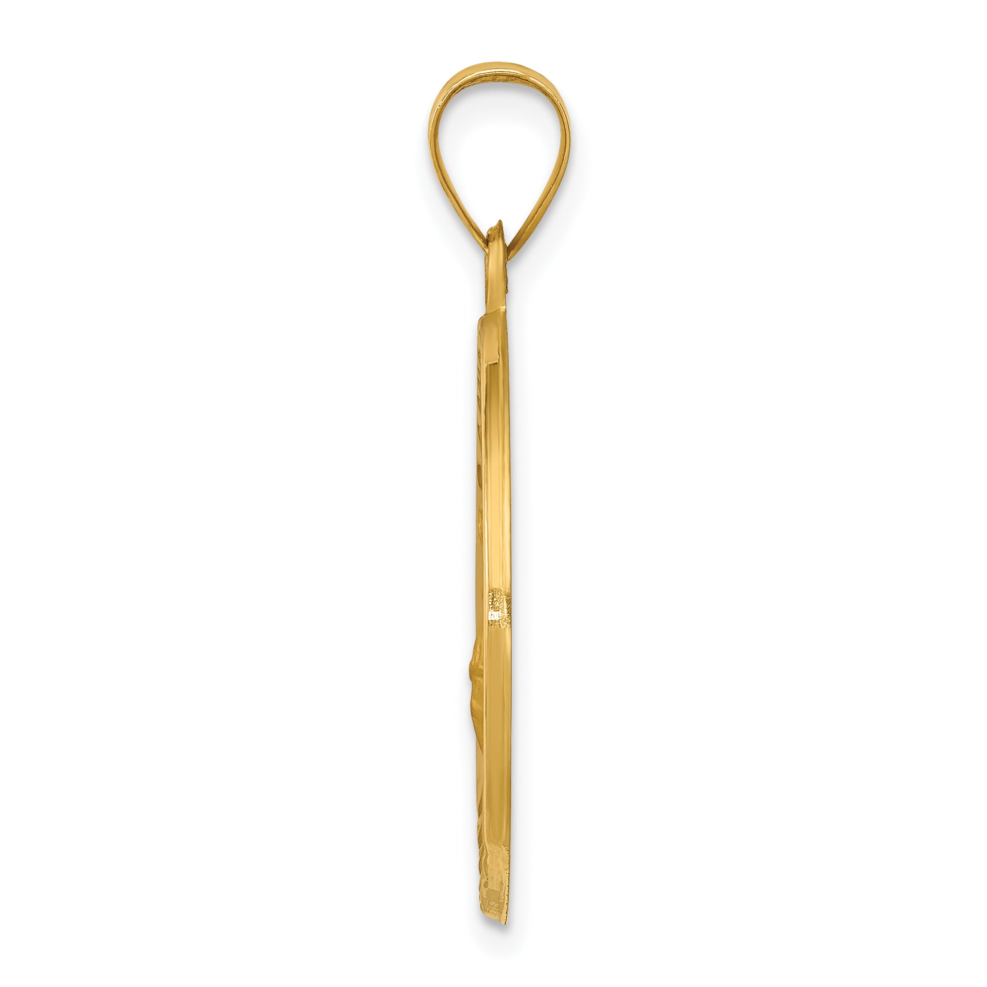 14K Polished and Satin St Florian Medal Hollow Pendant Secondary image