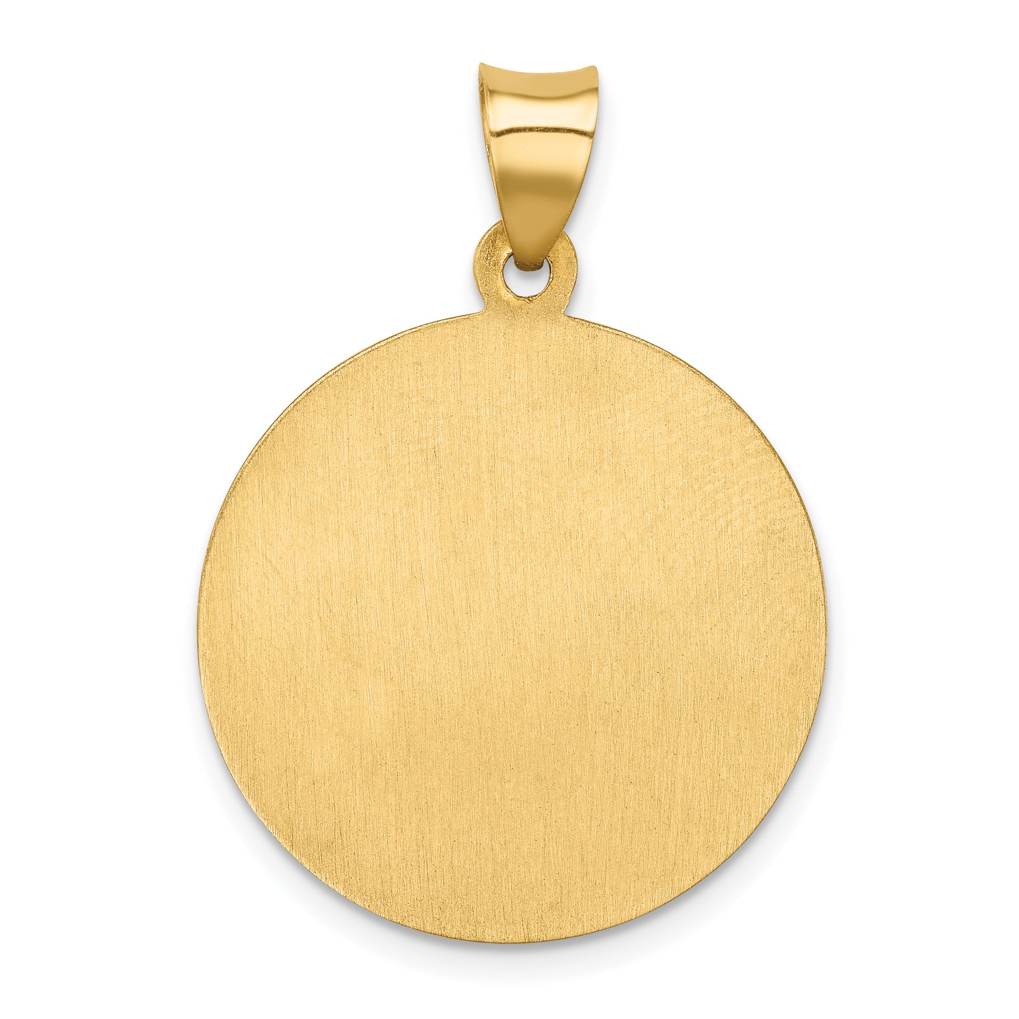14K Polished and Satin St Francis of Assisi Medal Hollow Pendant