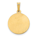 14K Polished and Satin St George Medal Hollow Pendant