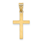 14K Laser Etched Cross Pendant