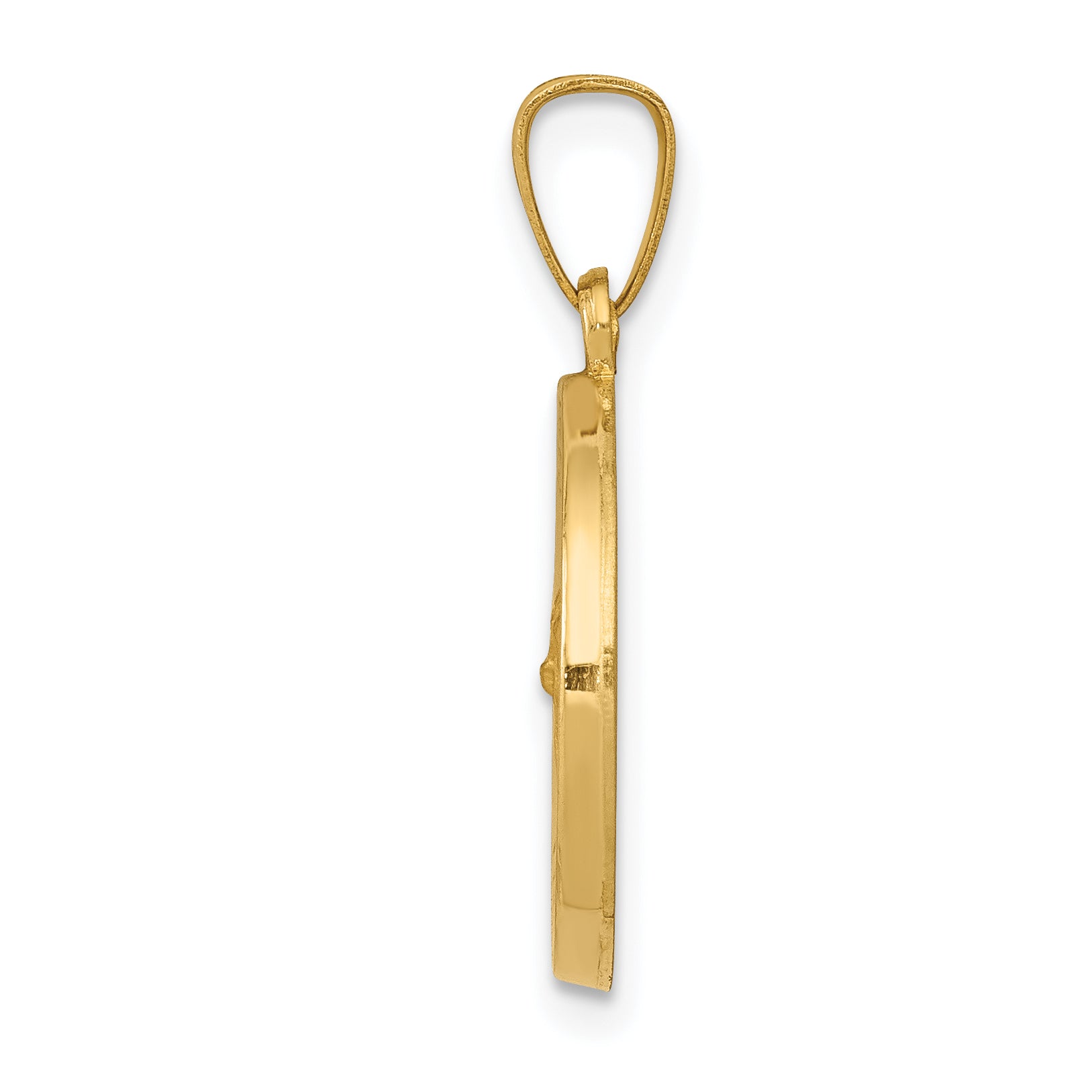 14K Polished and Satin St Gerard Medal Hollow Pendant