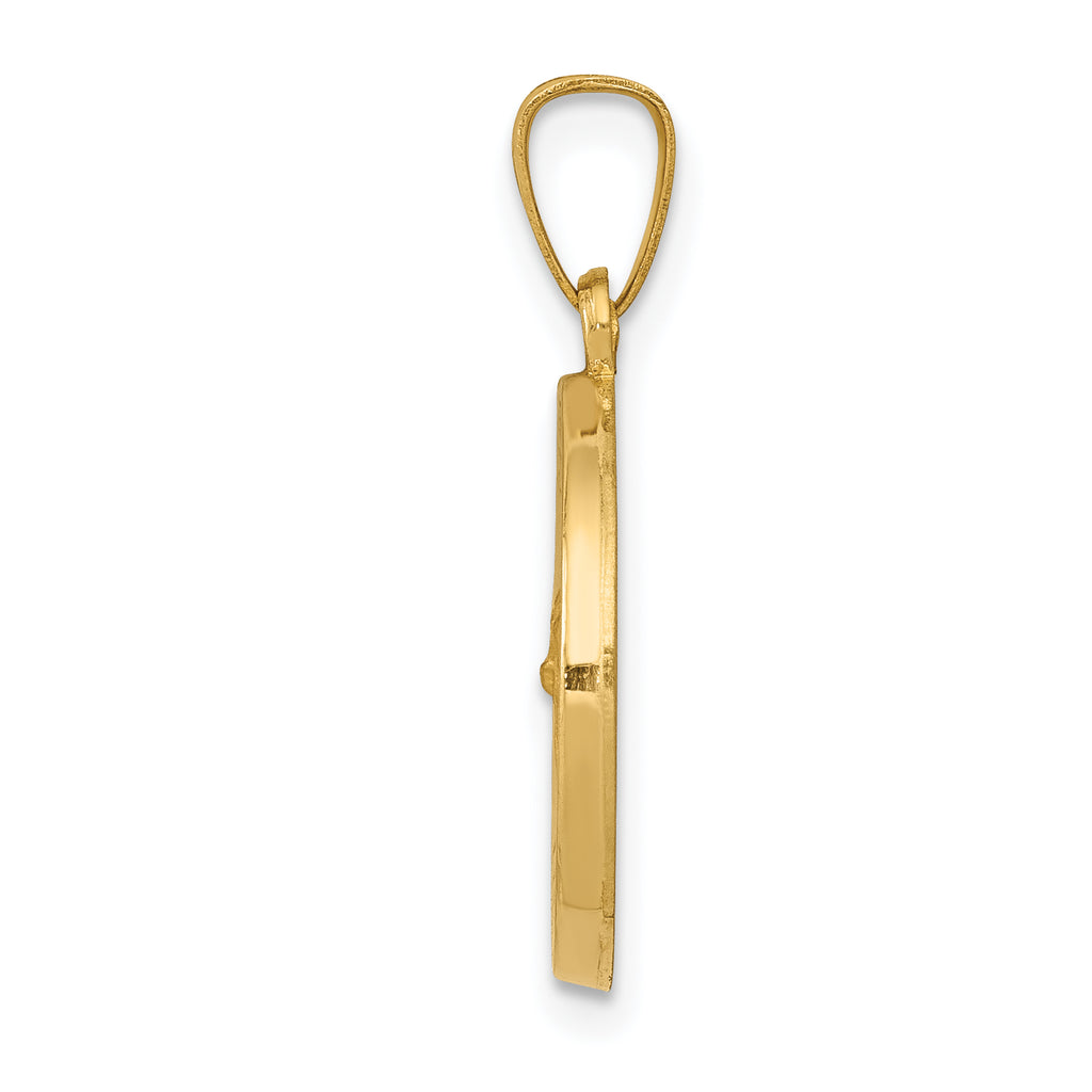 14K Polished and Satin St Gerard Medal Hollow Pendant