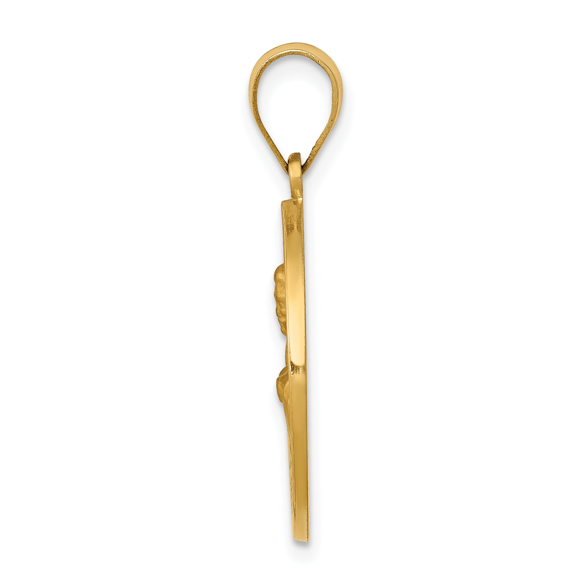 14K Polished and Satin St John Medal Hollow Pendant Secondary image