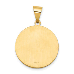 14K Polished and Satin St John Medal Hollow Pendant