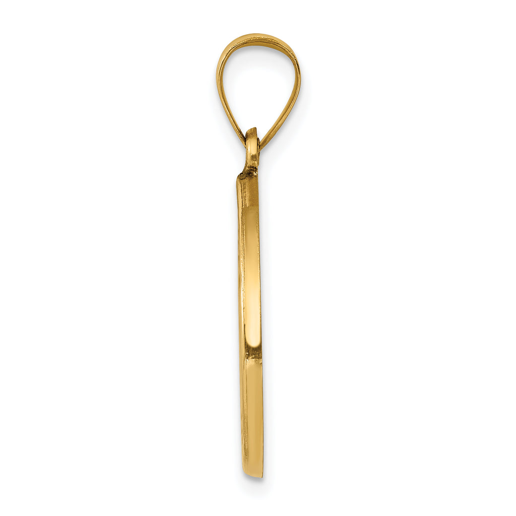 14K Polished and Satin St John Baptist Medal Hollow Pendant