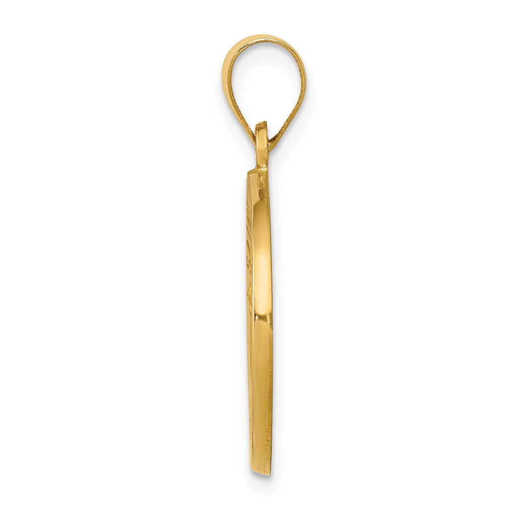 14K Polished and Satin St John Baptist Medal Hollow Pendant