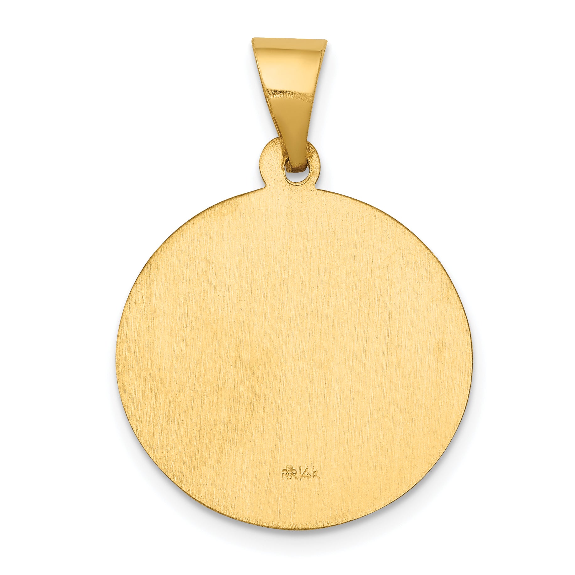 14K Polished and Satin St John Baptist Medal Hollow Pendant