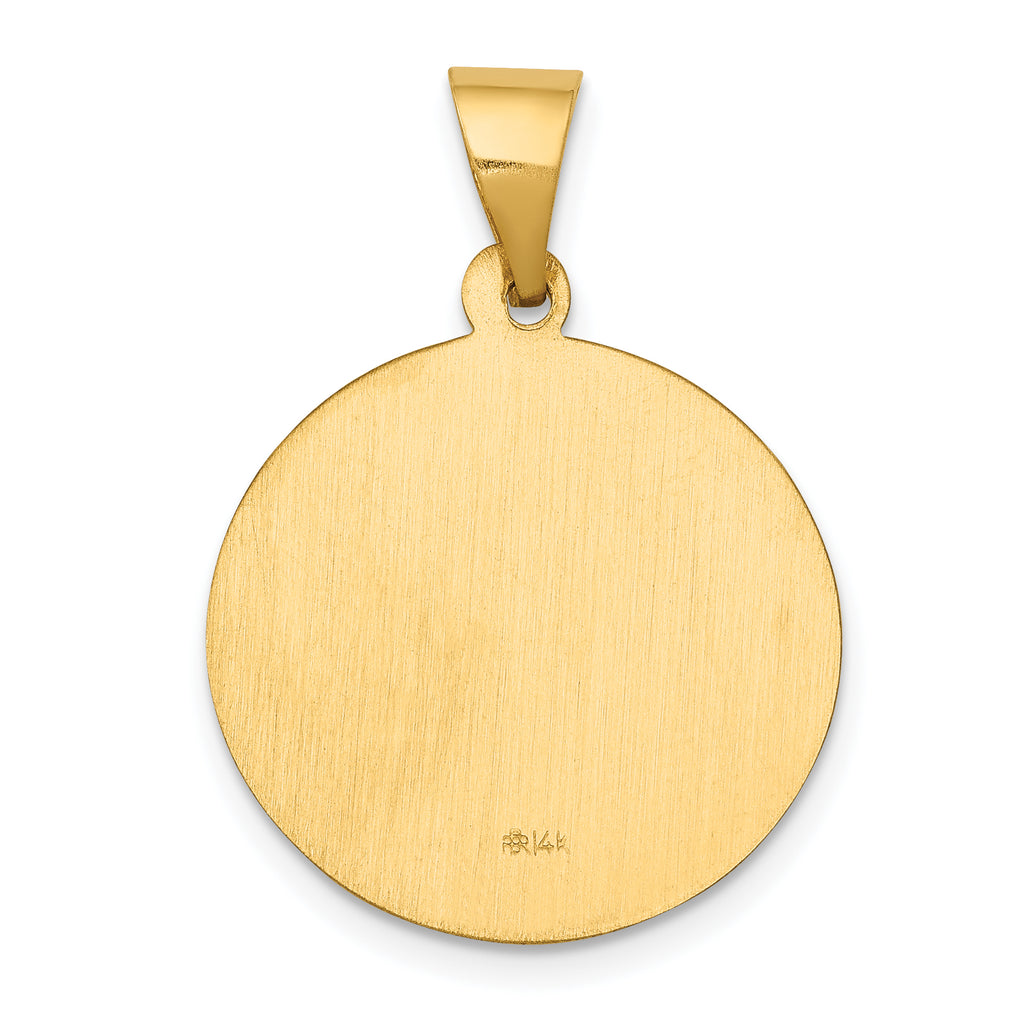 14K Polished and Satin St John Baptist Medal Hollow Pendant