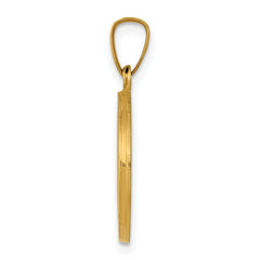 14K Polished and Satin St Joseph Medal Hollow Pendant