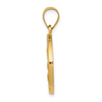 14K Polished and Satin St Joseph Medal Hollow Pendant