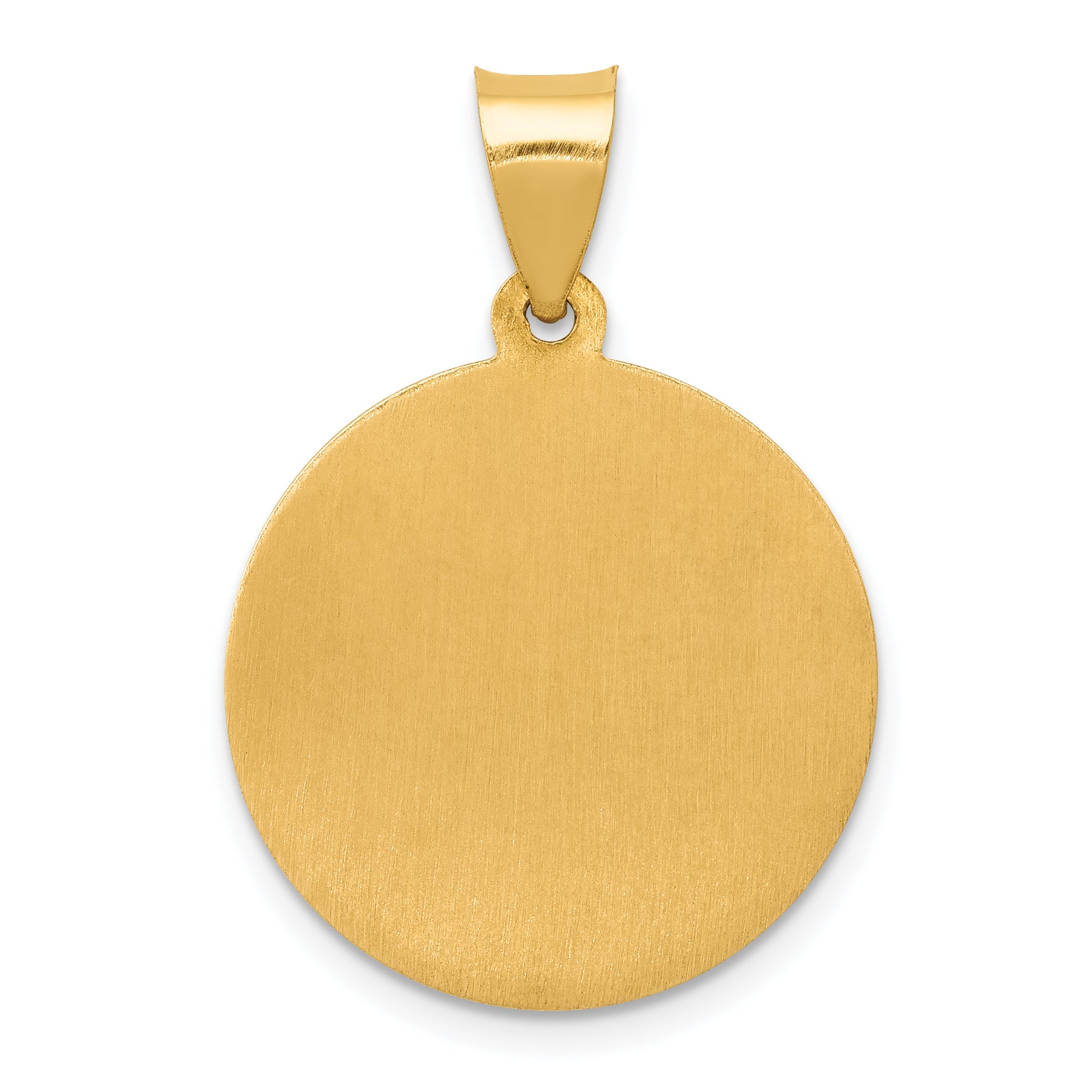 14K Polished and Satin St Joseph Medal Hollow Pendant