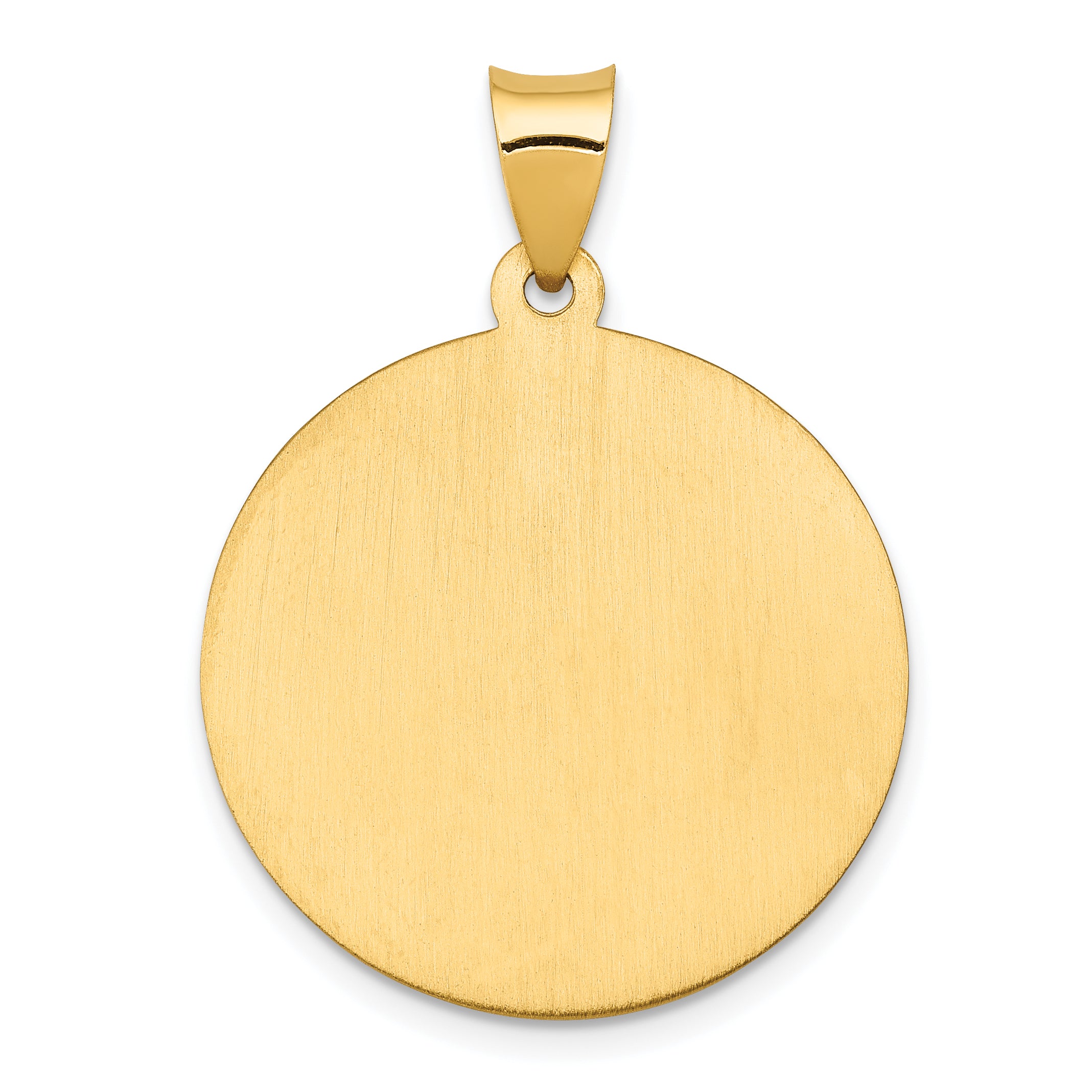 14K Polished and Satin St Joseph Medal Hollow Pendant
