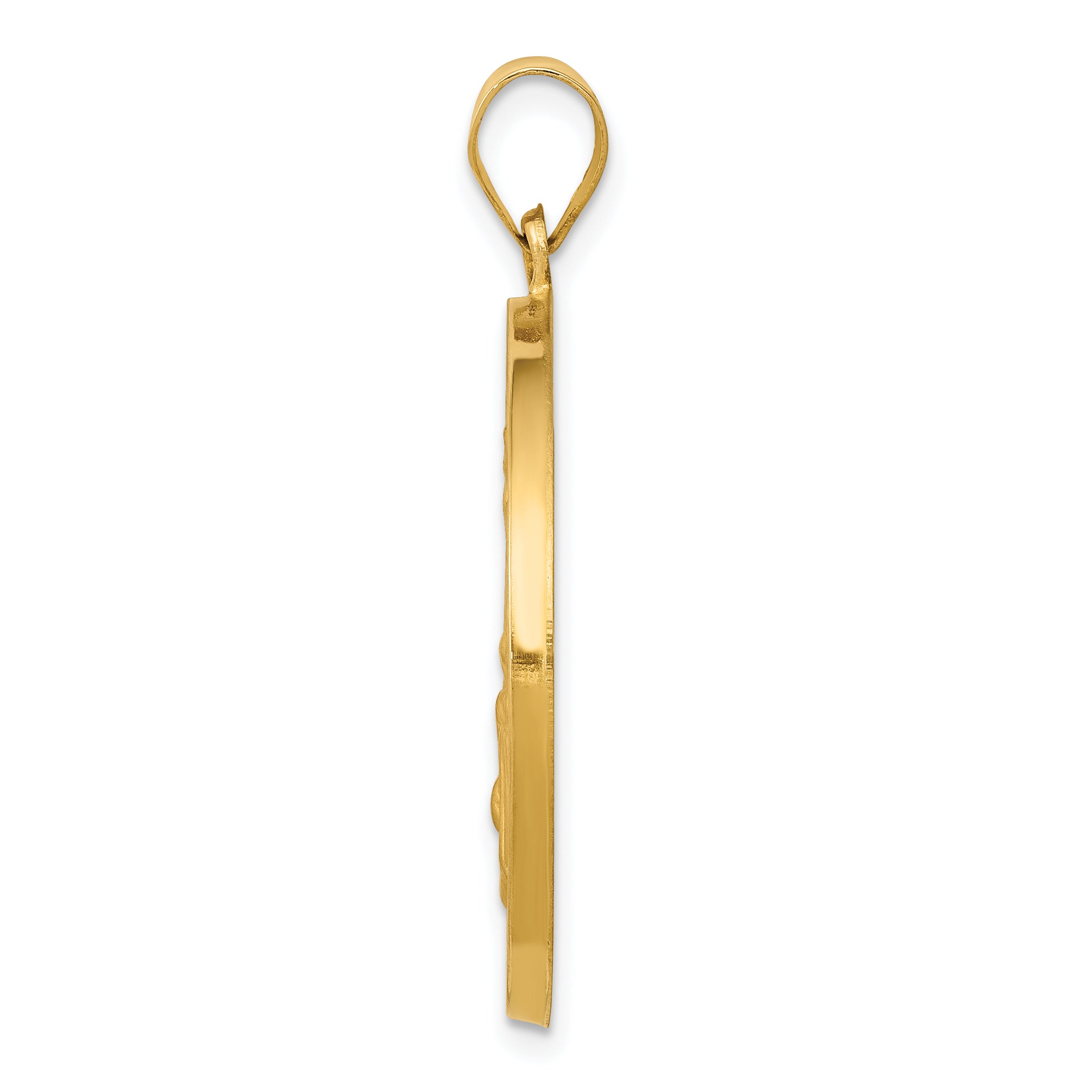 14K Polished and Satin St Joseph Medal Hollow Pendant Secondary image