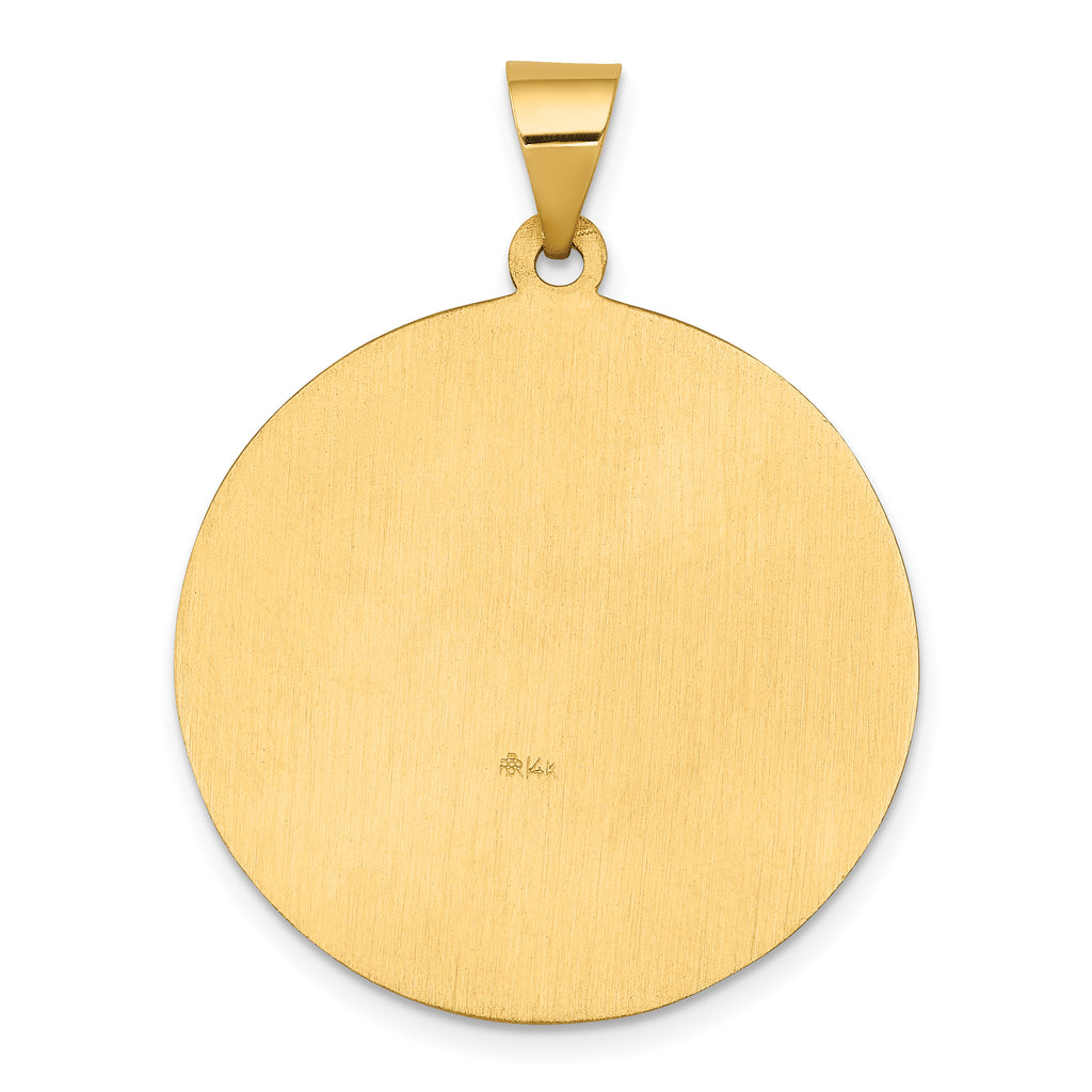 14K Polished and Satin St Joseph Medal Hollow Pendant