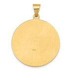 14K Polished and Satin St Joseph Medal Hollow Pendant