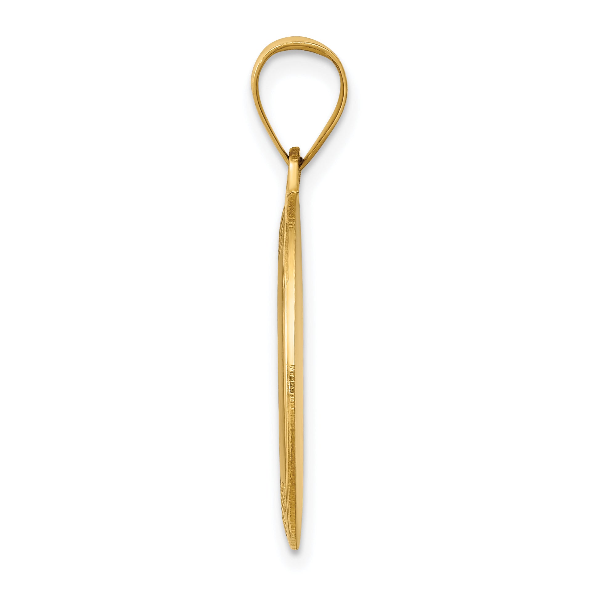14K Polished and Satin St Joseph Medal Hollow Pendant Secondary image
