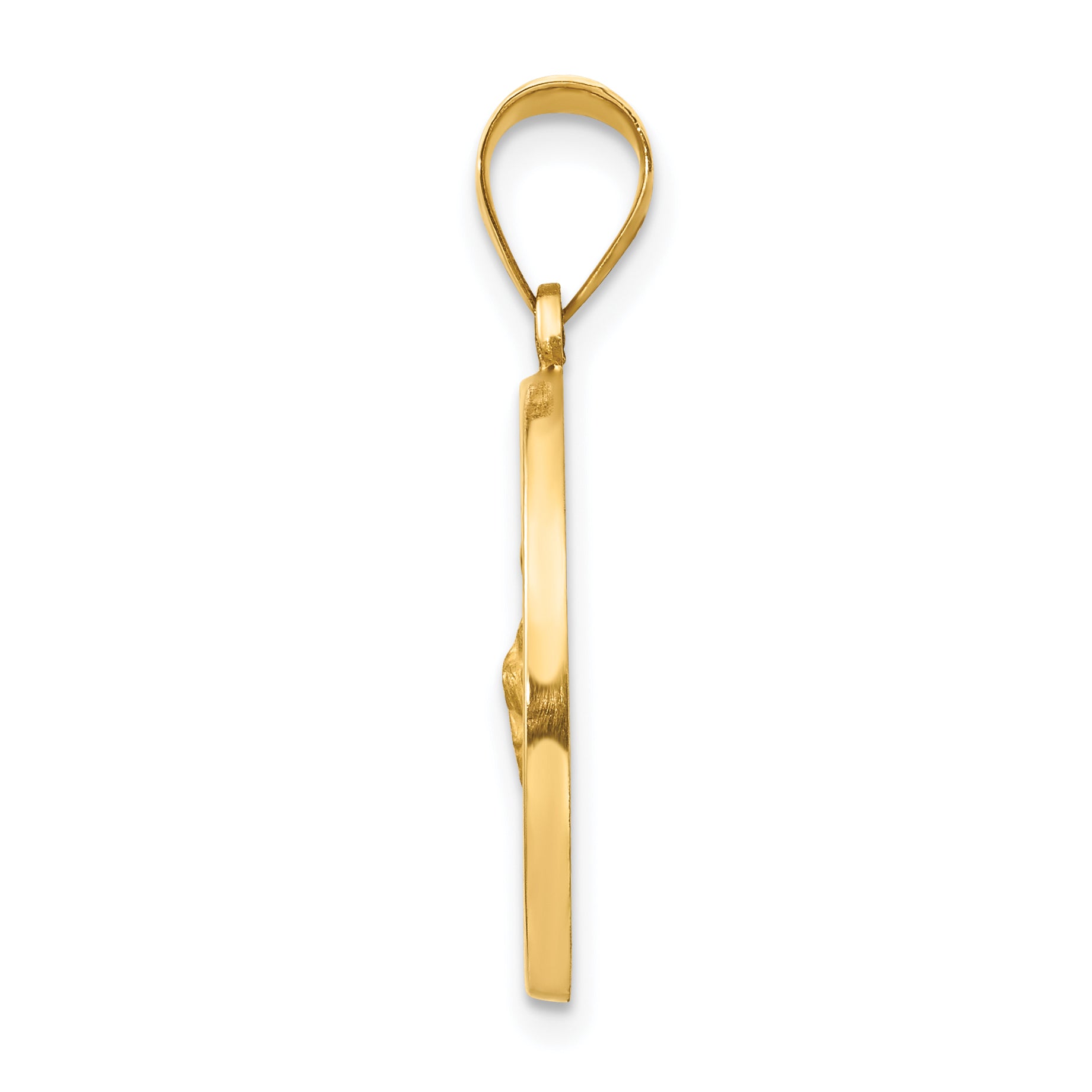 14K Polished and Satin St Jude Thaddeus Medal Hollow Pendant