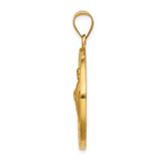 14K Polished and Satin St Jude Thaddeus Medal Hollow Pendant