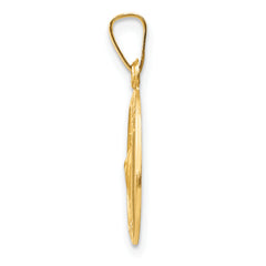 14K Polished and Satin St Jude Thaddeus Medal Hollow Pendant