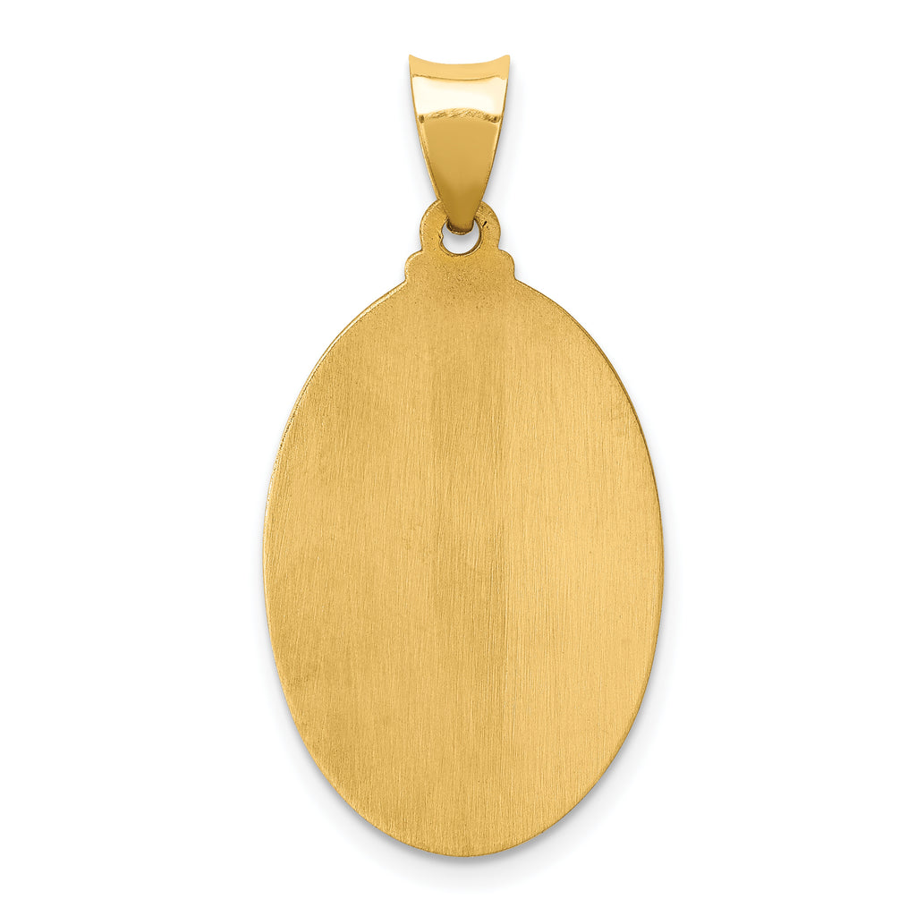 14K Polished and Satin St Jude Thaddeus Medal Hollow Pendant