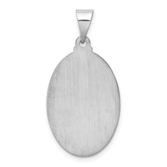 14K White Gold Polish/Satin St Jude Thaddeus Medal Hollow Pendant