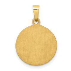 14K Polished and Satin St Lucy Medal Hollow Pendant