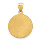 14K Polished and Satin St Luke Medal Hollow Pendant