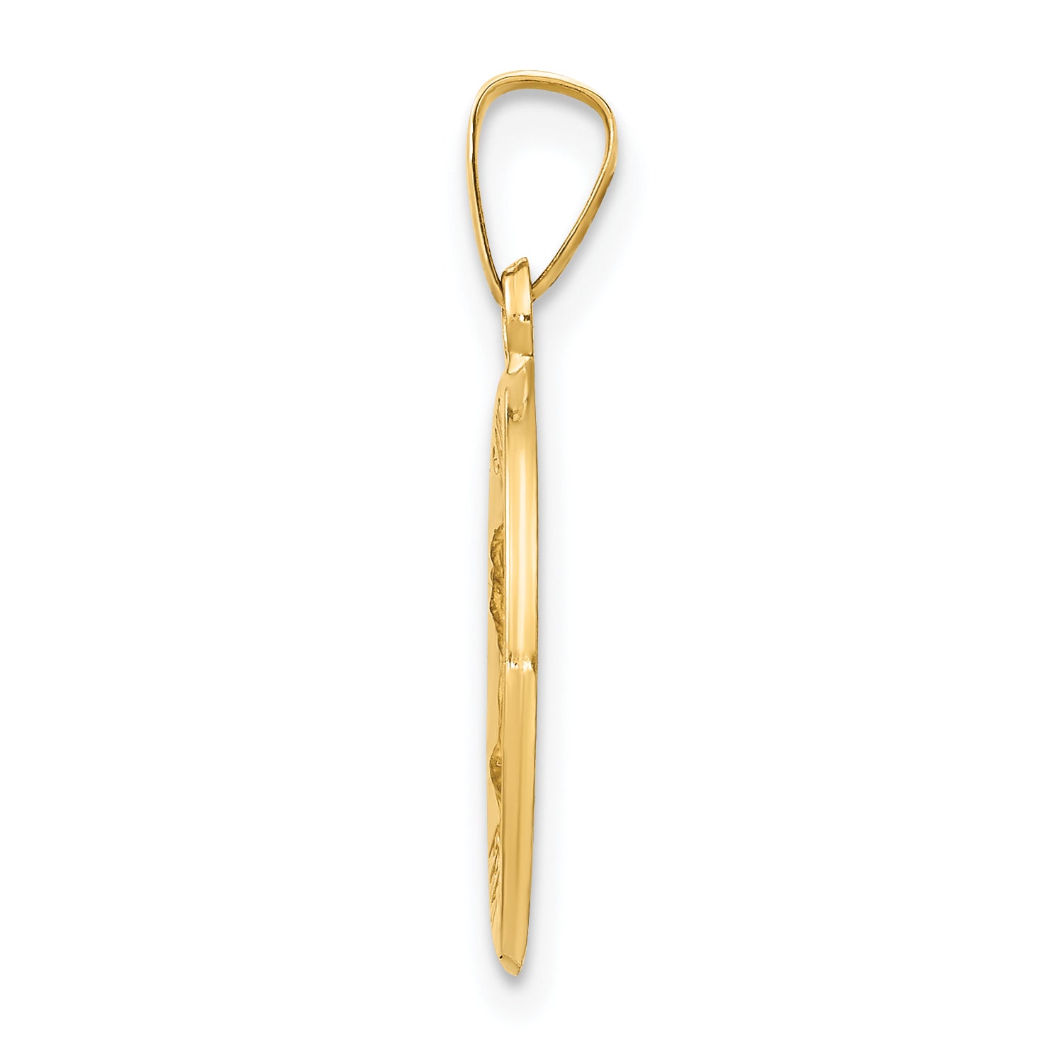 14K Polished and Satin St Mark Medal Hollow Pendant Secondary image