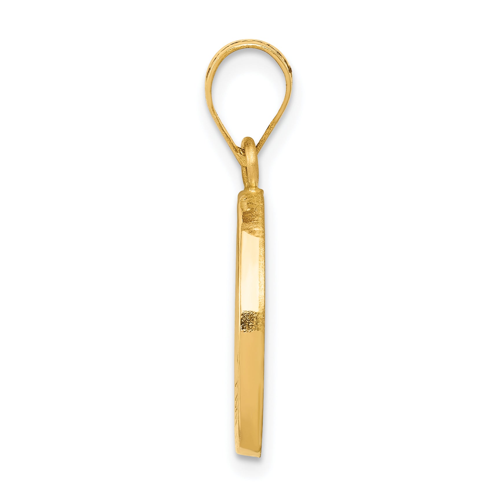 14K Polished and Satin St Matthew Medal Hollow Pendant Secondary image