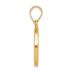 14K Polished and Satin St Matthew Medal Hollow Pendant