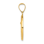 14K Polished and Satin St Michael Medal Hollow Pendant