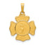 14k Polished and Satin St Florian Badge Medal Hollow Pendant