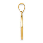 14K Polished and Satin St Nicholas Medal Hollow Pendant