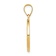 14K Polished and Satin St Nicholas Medal Hollow Pendant
