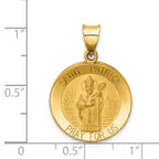 14K Polished and Satin St Patrick Medal Hollow Pendant